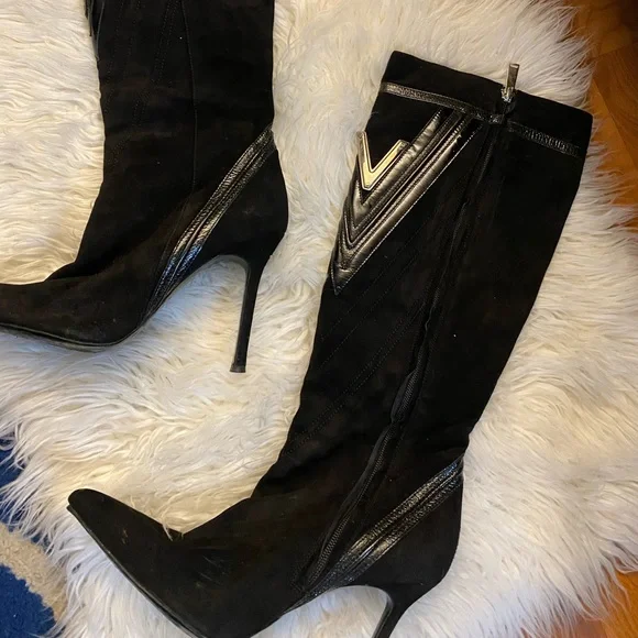 Versace suede knees heels boots - Picture 1 of 7